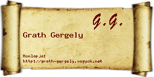 Grath Gergely névjegykártya